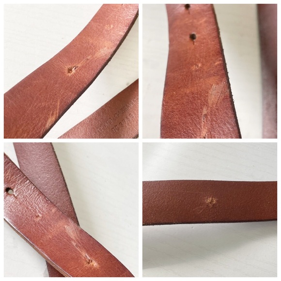 Dolce & Gabbana gold silver D G logo rare brown leather unisex belt - Picture 6 of 8